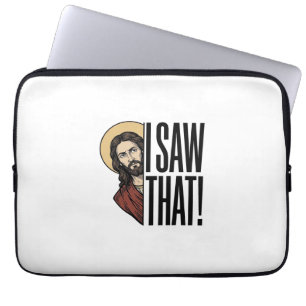 Funda Para Portátil Vi ese divertido diseño gráfico religioso_1