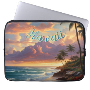 Funda Para Portátil Viaje de estilo vintage en Hawái Honolulu Mid-Paci