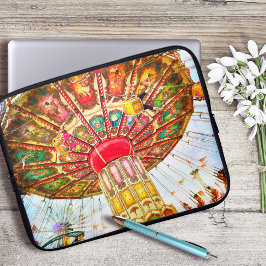 Funda Para Portátil Viaje de oscilación de carnaval vintage cielo azul