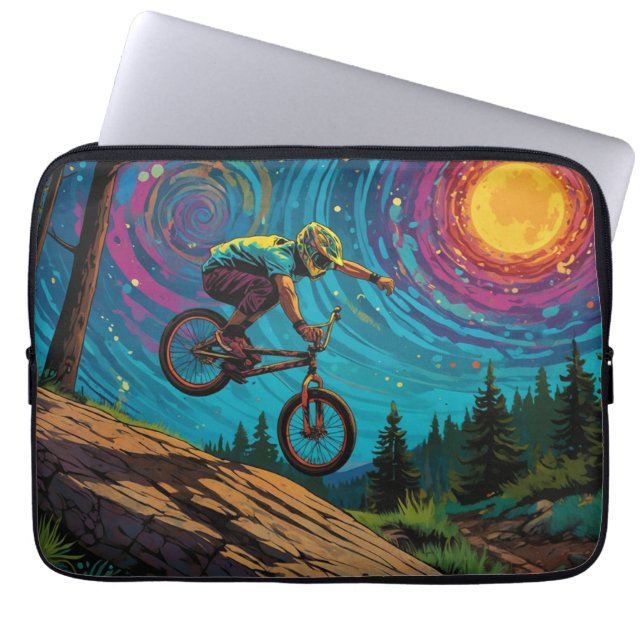 Funda Para Portátil Viajero BMX en pendiente de montaña (Frente)