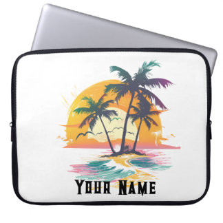 Funda Para Portátil Vibes tropicales de atardecer - Palmeras y diseño 