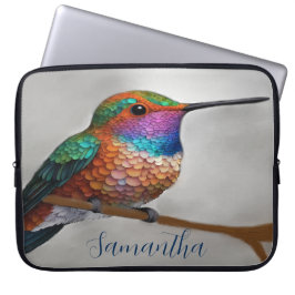 Funda Para Portátil Vibrant Allen’s Hummingbird Painting
