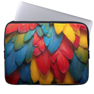 Funda Para Portátil Vibrant Colorful Macaw Parrot Feathers Tropical