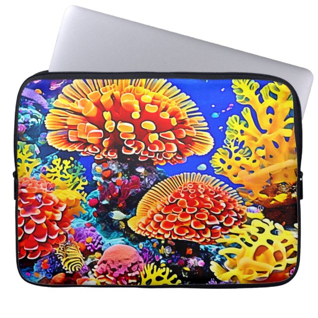 Funda Para Portátil Vibrant Coral Reef Sea Wonder Art (Frente)