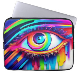 Funda Para Portátil Vibrante arte de los ojos arcoiris