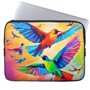 Funda Para Portátil Vibrante arte de pintura aviar