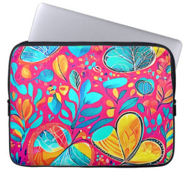Funda Para Portátil Vibrante arte del corazón floral