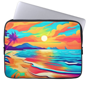 Funda Para Portátil Vibrante Beach Sunset Art