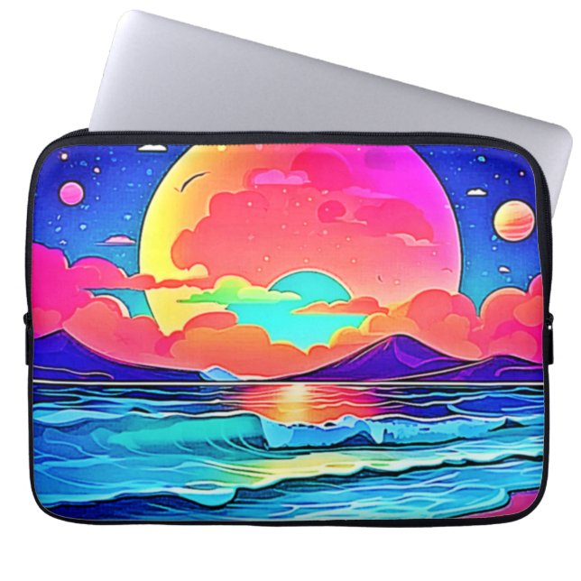 Funda Para Portátil Vibrante capa marina de atardecer (Frente)