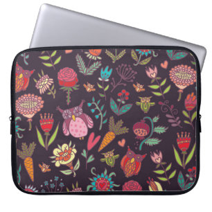 Funda Para Portátil Vibrante Colección de Flores Grandes