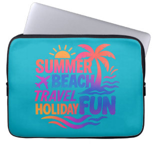 Funda Para Portátil Vibrante Collage de tipografía de verano con fósfo