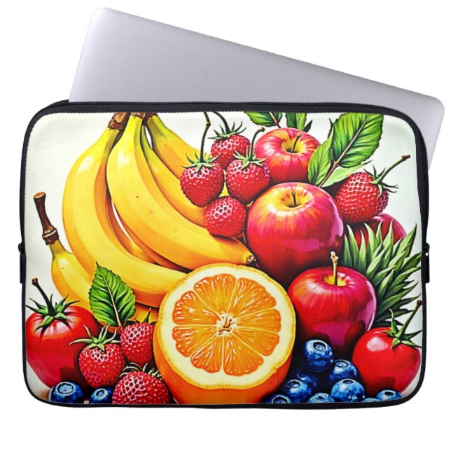 Funda Para Portátil Vibrante Diseño De Delight De Fruta Fresca (Frente)