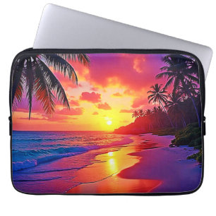 Funda Para Portátil Vibrante diseño de ensueño de Sunset Beach