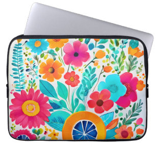 Funda Para Portátil Vibrante Fiesta Floral