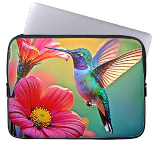 Funda Para Portátil Vibrante Hummingbird en el diseño de Sunset