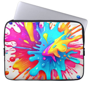 Funda Para Portátil Vibrante Neon Paint Splash Art