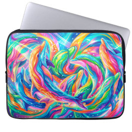 Funda Para Portátil Vibrante paisaje de sueños de delfines – Boho psic