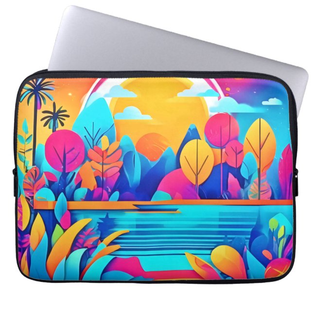 Funda Para Portátil Vibrante paisaje de Sunrise (Frente)