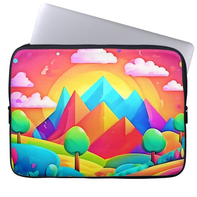 Funda Para Portátil Vibrante paisaje Personalizado arcoiris (Frente)