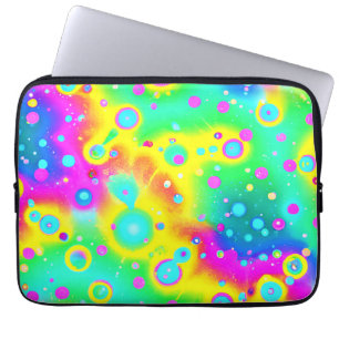 Funda Para Portátil Vibrante patrón de neón blanco