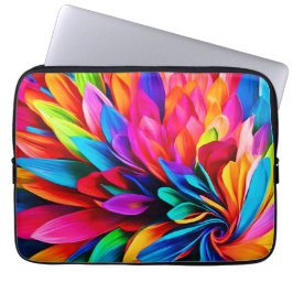 Funda Para Portátil Vibrante resumen de la flor arcoiris