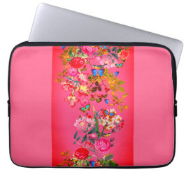 Funda Para Portátil Vibrante Rosa de color rosa vivo Jardín vibrante