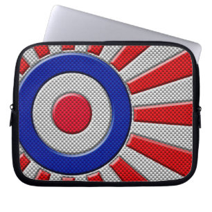 Funda Para Portátil Vibrante Roundel Sunburst Diseño Fibra de Carbono