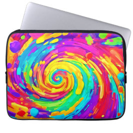 Funda Para Portátil Vibrante Spiral Splash Colores Arte