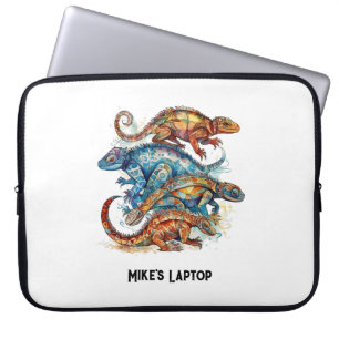 Funda Para Portátil Vibrante Tótem Tribal Lizard, personalizado
