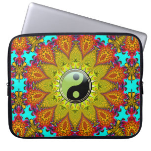 Funda Para Portátil Vibrante y colorida tribu Yin Yang Sunflower Manda
