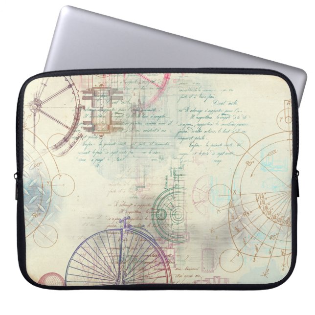 Funda Para Portátil Victorian Steampunk | Grunge Pastel de acuarela (Frente)