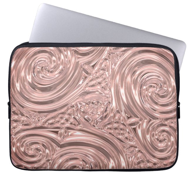 Funda Para Portátil victoriano elegante Rosa de oro (Frente)