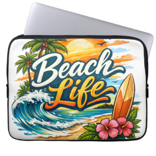 Funda Para Portátil Vida de Playa – Ocaso Tropical de Surf