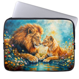 Funda Para Portátil Vida salvaje León Fantasma arte romántico
