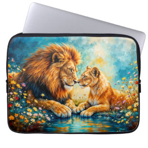 Funda Para Portátil Vida salvaje León Fantasma arte romántico