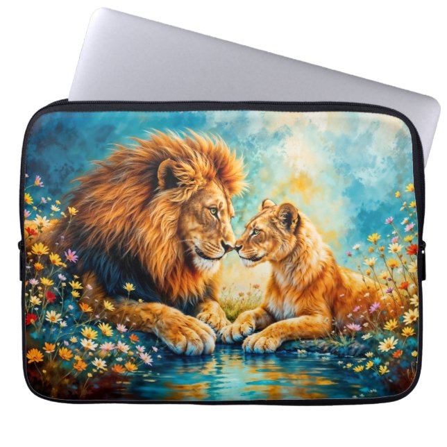 Funda Para Portátil Vida salvaje León Fantasma arte romántico (Frente)