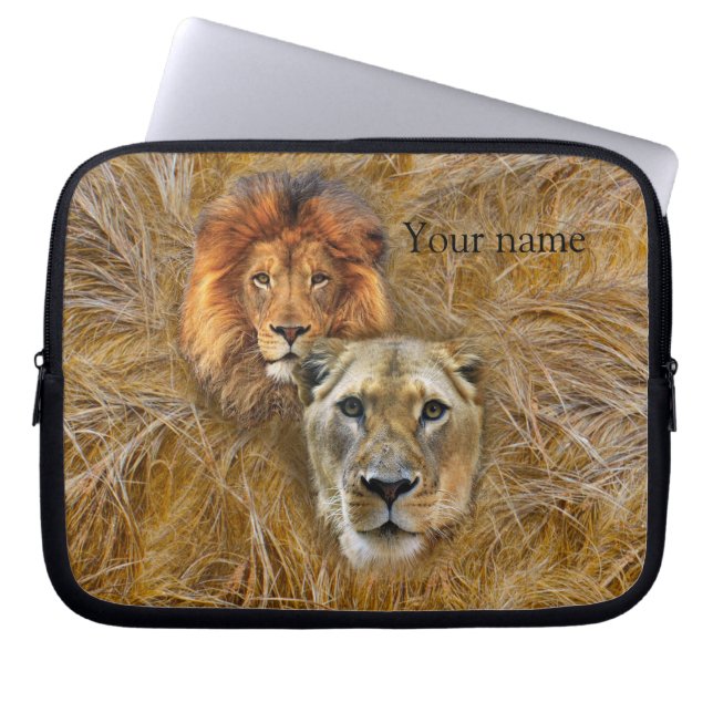 Funda Para Portátil Vida silvestre - León y leona (Frente)