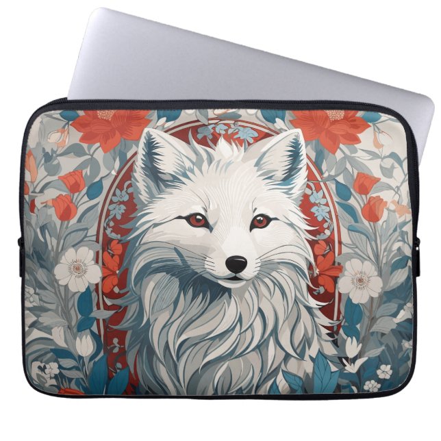 Funda Para Portátil Vida silvestre Mesmerizadora de Artic Fox (Frente)