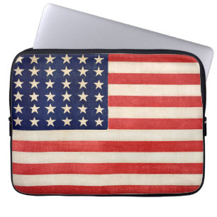 Funda Para Portátil Vieja Vieja Vieja Bandera Estadounidense De Treint