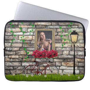 Funda Para Portátil Viejo cuento de hadas Rosas de bicicletas marco fo