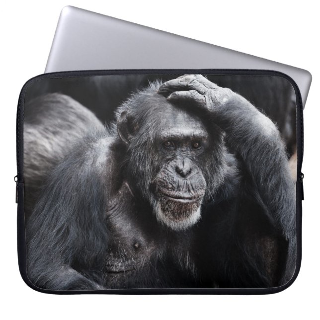 Funda Para Portátil Viejo manguito para portátil Chimpanzee (Frente)