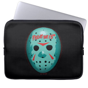 Funda Para Portátil Viernes 13   Gráfico de máscaras de hockey azul