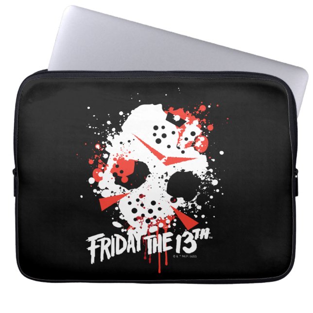 Funda Para Portátil Viernes 13 | Paint Splatt Hockey Mask (Frente)