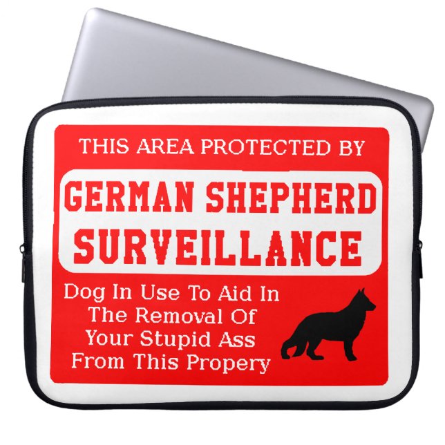 Funda Para Portátil vigilancia de perros pastores alemanes (Frente)