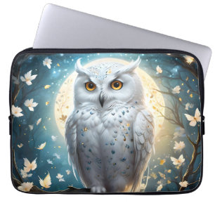 Funda Para Portátil Vigilia lunar: Lechuza Blanca