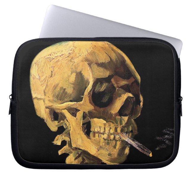 Funda Para Portátil Vincent Van Gogh - Calavera Con Cigarrillo Quemado (Frente)