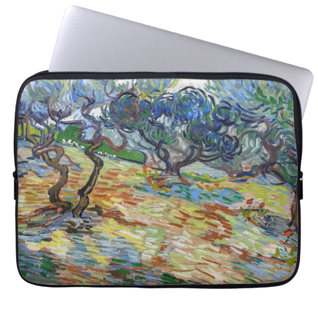 Funda Para Portátil Vincent van Gogh - Olivos: Cielo azul brillante (Frente)