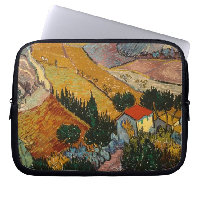 Funda Para Portátil Vincent van Gogh | Paisaje con Casa y Flor (Frente)