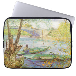 Funda Para Portátil Vincent van Gogh pescando en primavera, Pont de Cl