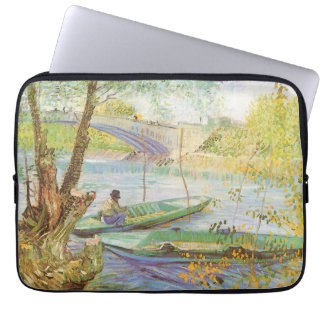 Funda Para Portátil Vincent van Gogh pescando en primavera, Pont de Cl